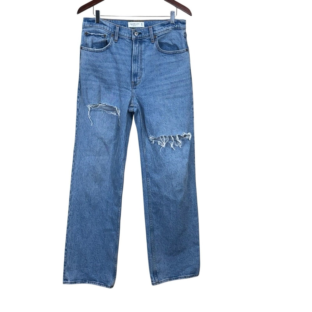 Abercrombie & Fitch 90s Relaxed High Rise Jeans Light Wash Women's Size 30|10L